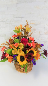 Mixed Fall   Basket Flower Bouquet